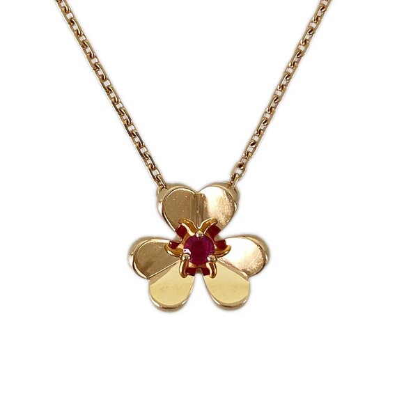 Van Cleef & Arpels Frivole mini VCARP7S800 Rose gold Ruby Necklace - Picture 1 of 14